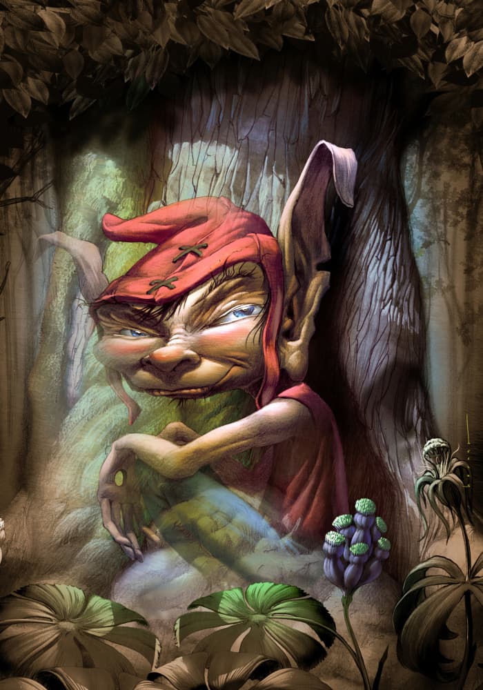 Mischievous Forest Imp by Juan Hernaz — canvas wall art