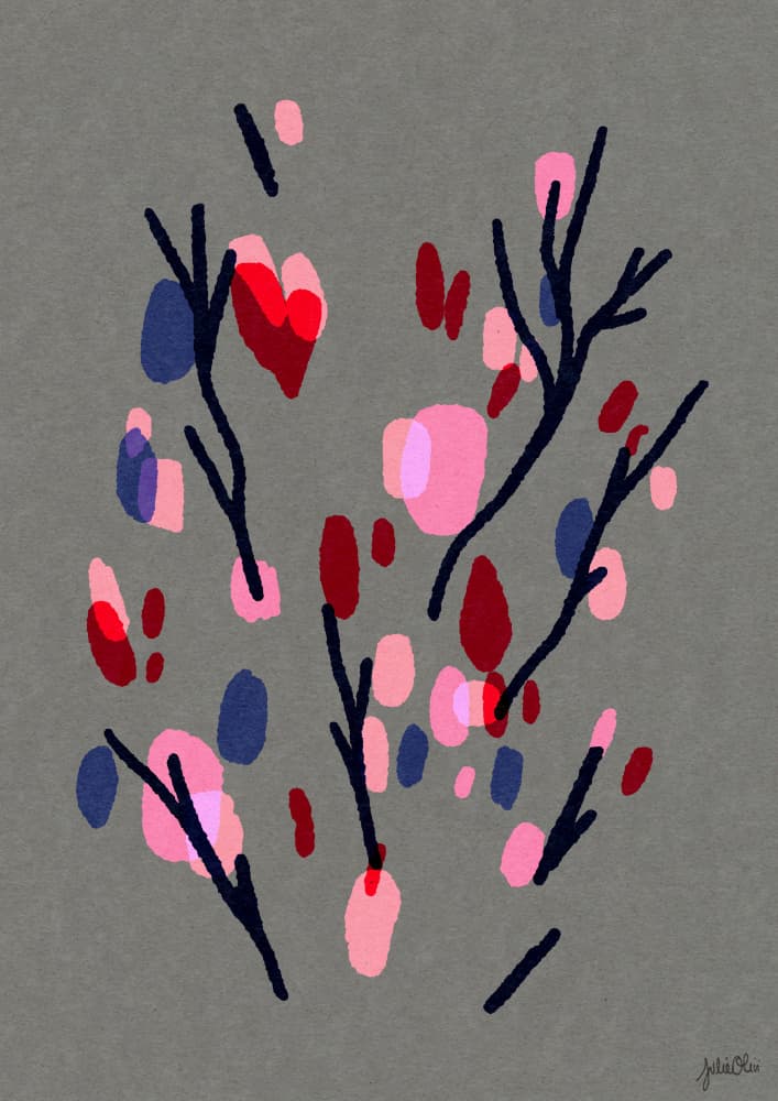 Abstract Floral Heart by Julie Olivi — canvas wall art