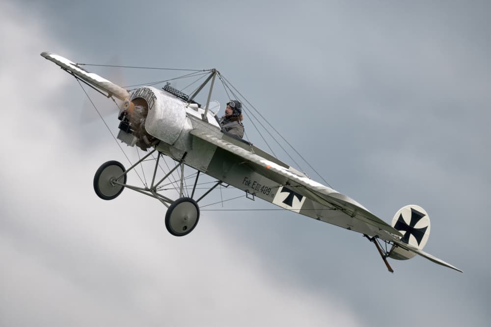Vintage WWI Monoplane by Piotr Wrobel — canvas wall art