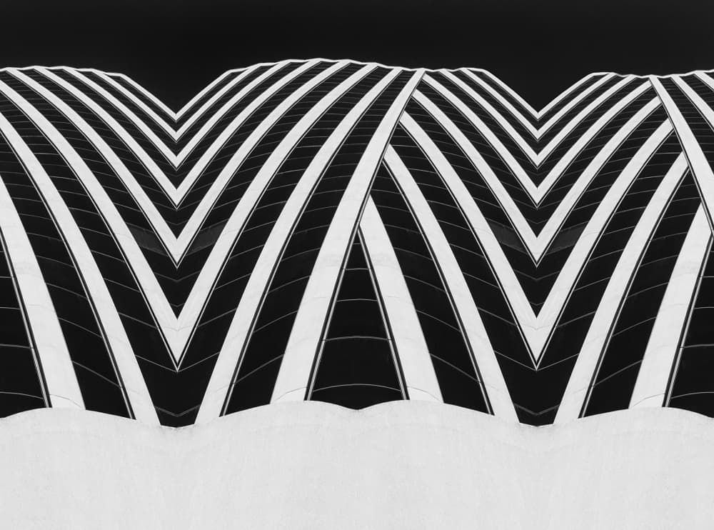 Geometric Black White Facade by Jacqueline Hammer — canvas wall art