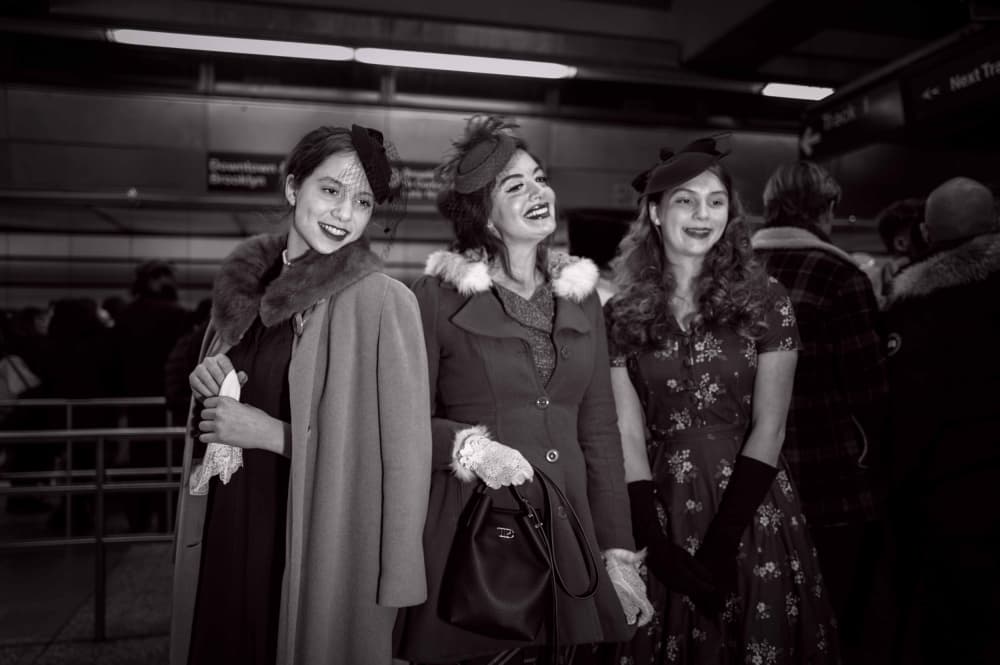 Vintage Subway Smiles by Xiaoyuan Xu — canvas wall art