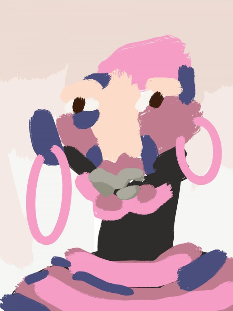 Abstract Pink Portrait by Little Dean — canvas wall art