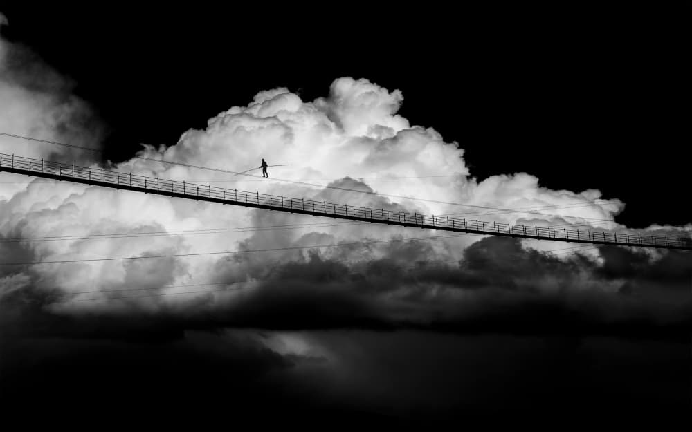 Walking Above Clouds by Arastoo Qadermazi — canvas wall art