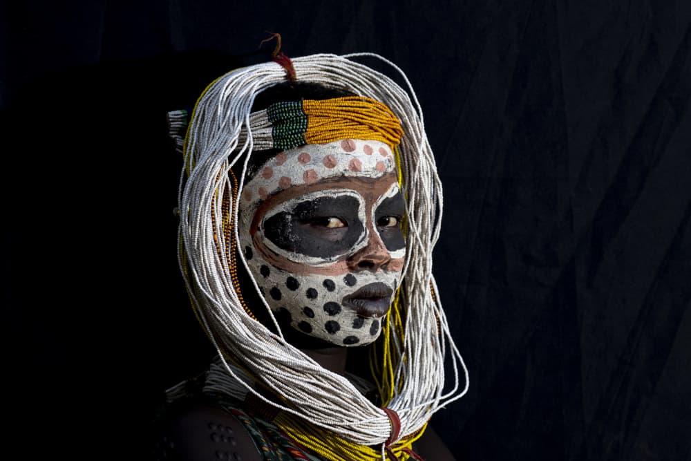 Tribal Paint Portrait by Iris Wiener — canvas wall art