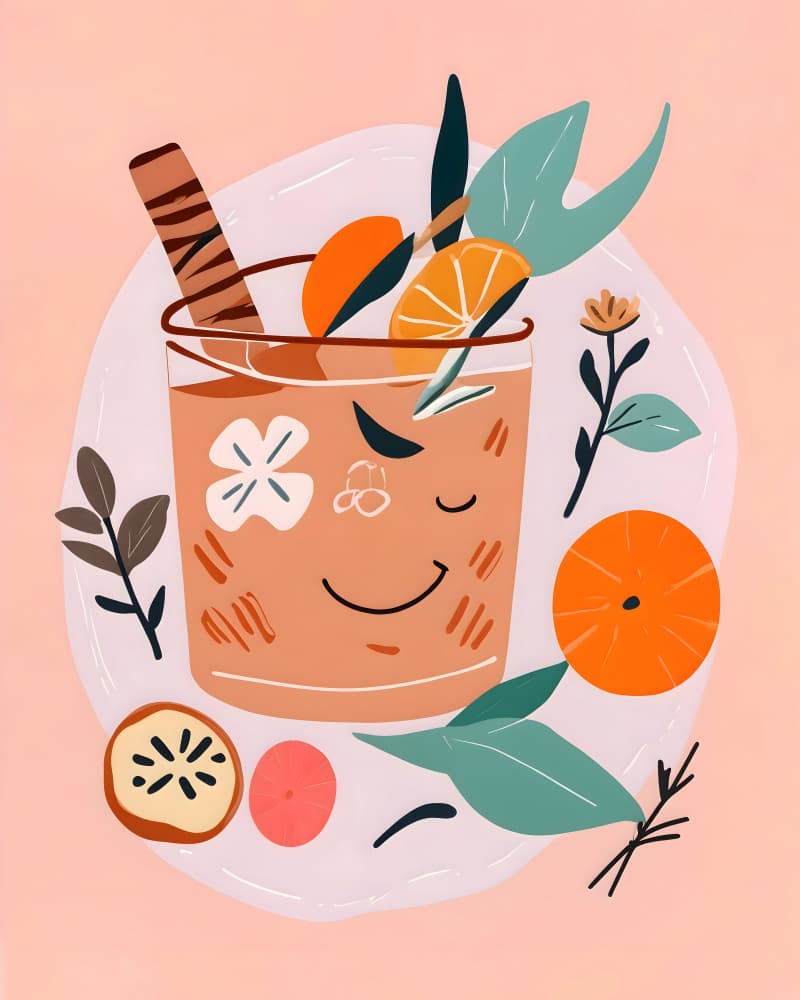 Happy Orange Drink by Uma Gokhale — canvas wall art