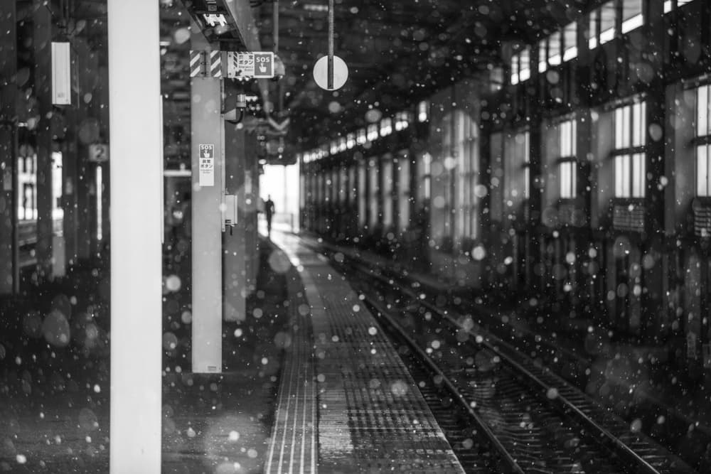 Winter Train Platform by Twenty Eight — canvas wall art
