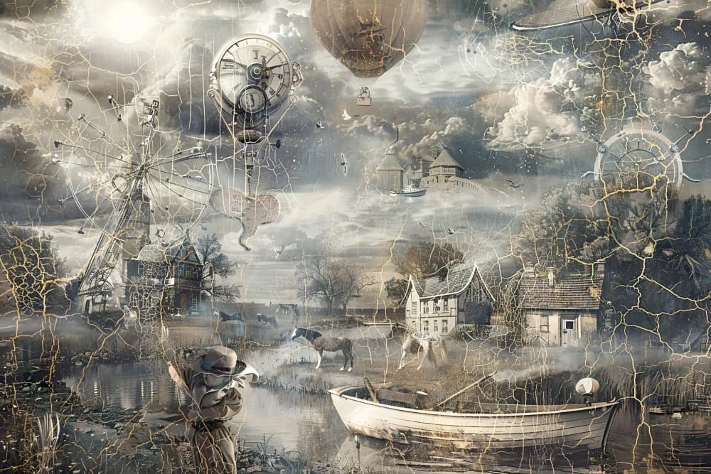 Steampunk Dream Village by Rafal Kulik — canvas wall art