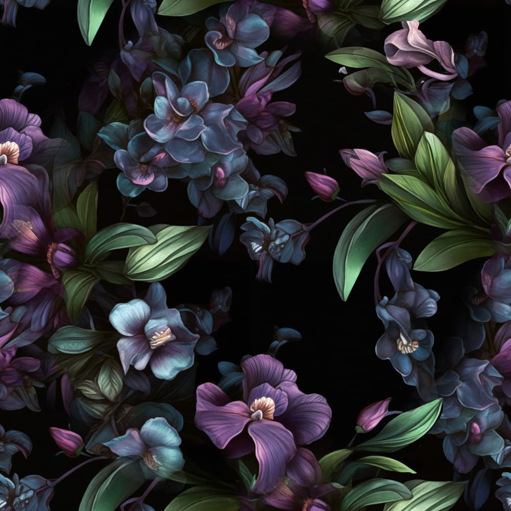 Dark Floral Elegance by Justyna Jaszke — canvas wall art