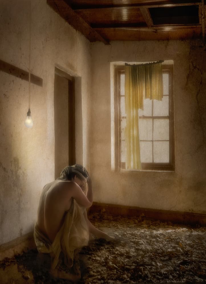 Sad Woman Abandoned Room by Charlaine Gerber — canvas wall art
