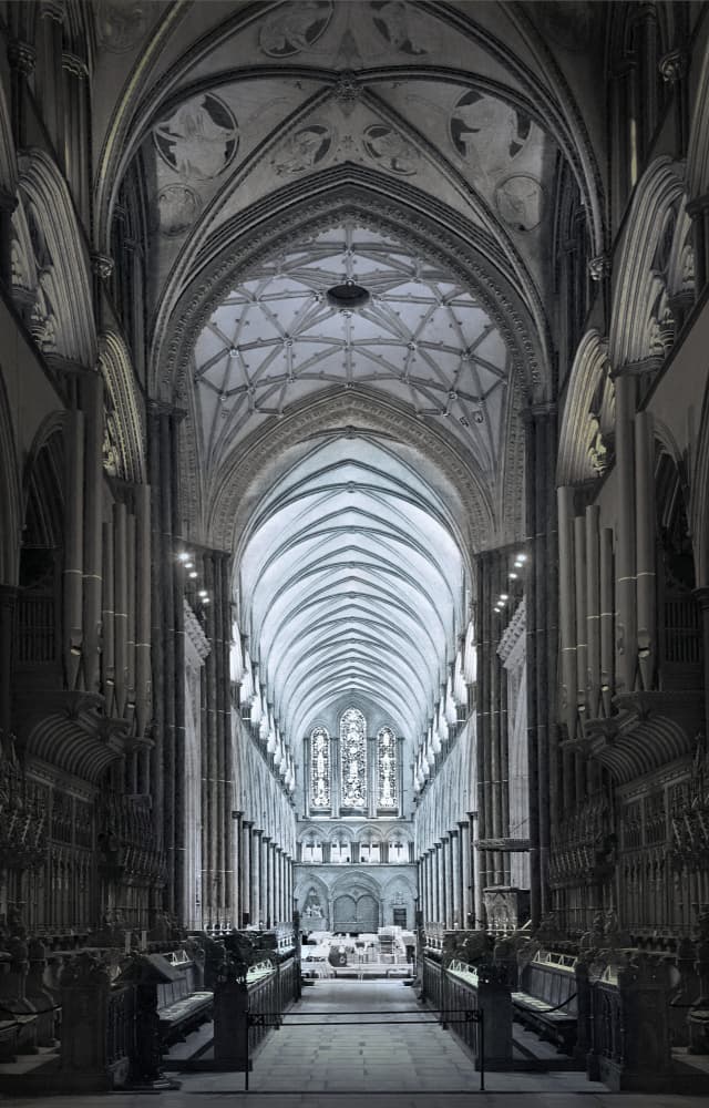 Gothic Cathedral Interior by Peter Davidson — canvas wall art