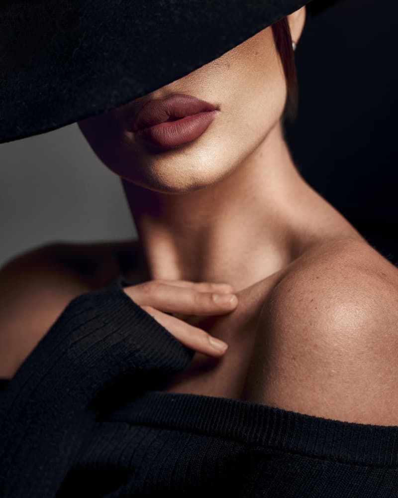 Enigmatic Woman in Black by Denis — canvas wall art