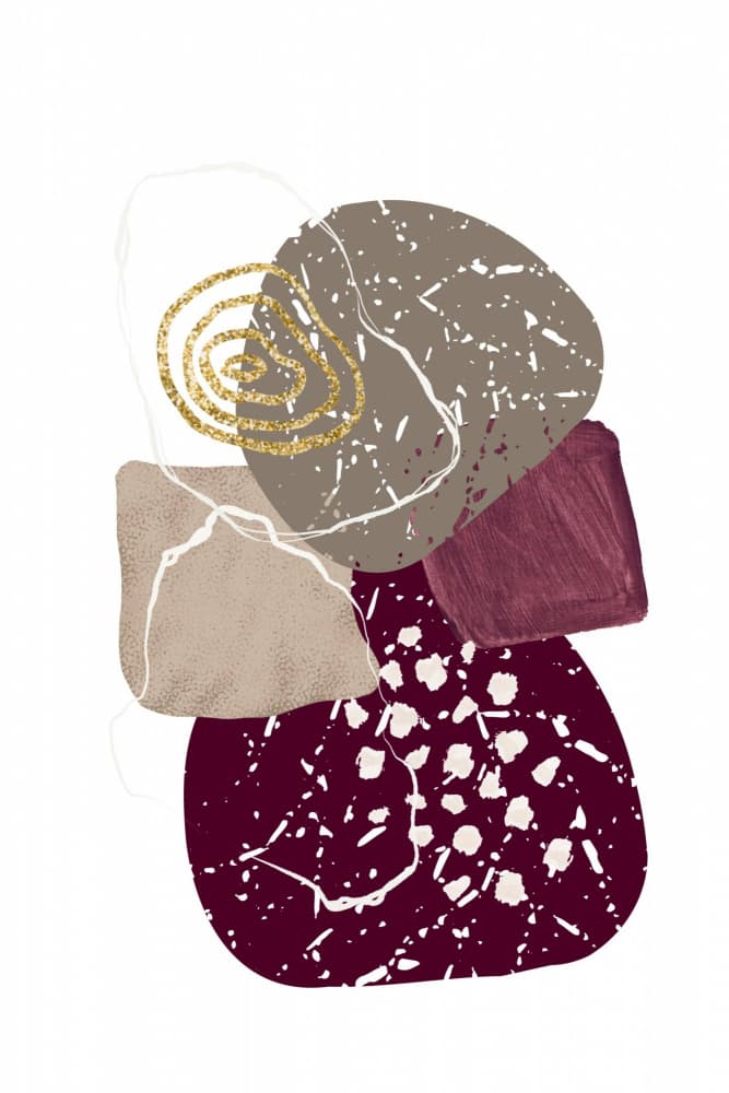 Abstract Terrazzo Gold Forms by Sally Ann Moss — canvas wall art