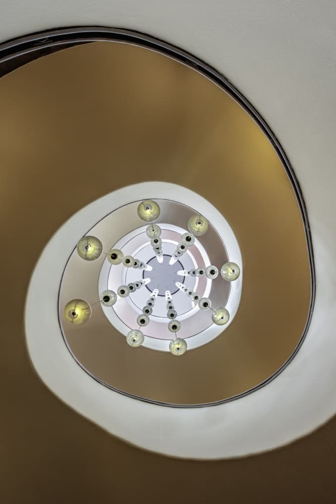 Golden Stairway Light by fotomarion — canvas wall art