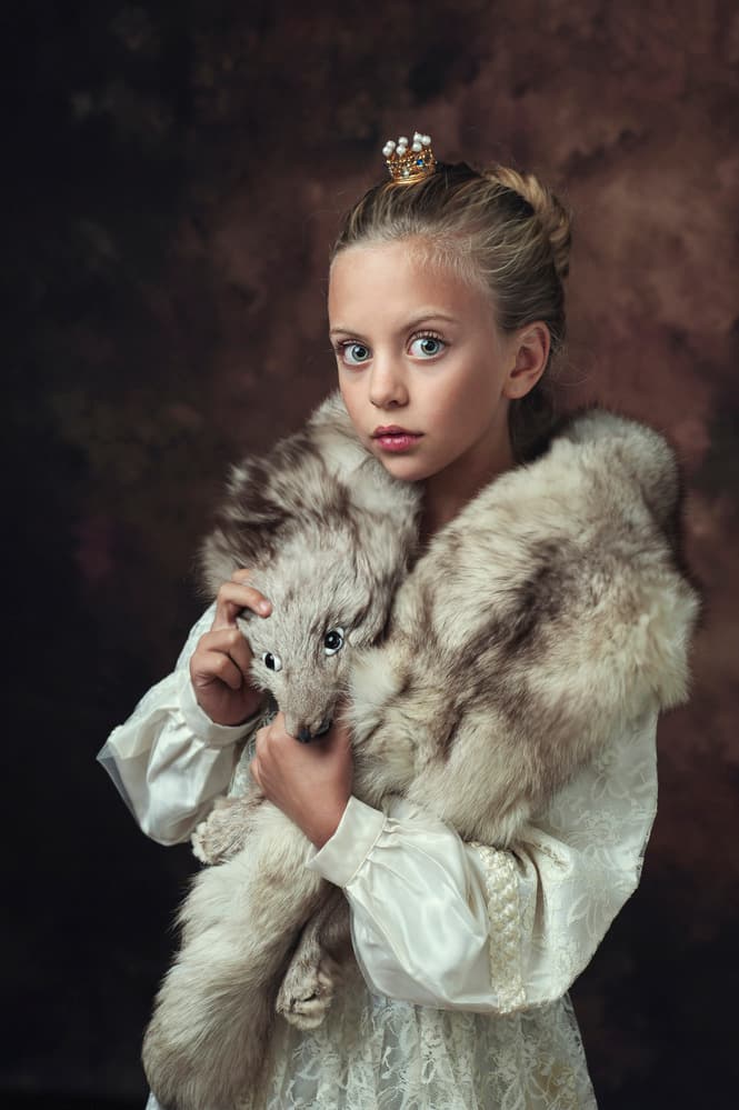 Princess and the Fox by Monika Vanhercke — canvas wall art