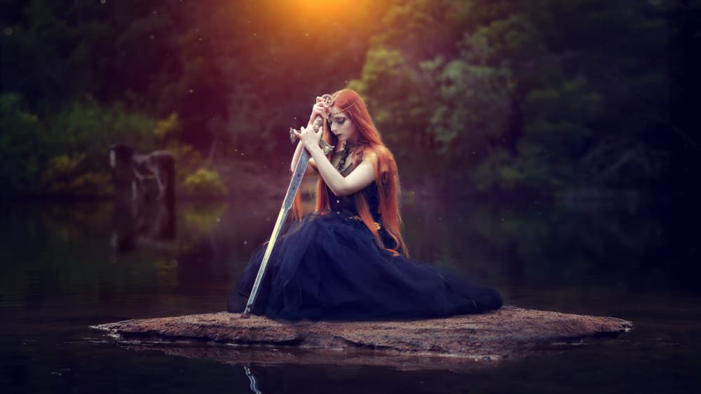 Forest Queen With Sword by Paulo Dias — canvas wall art