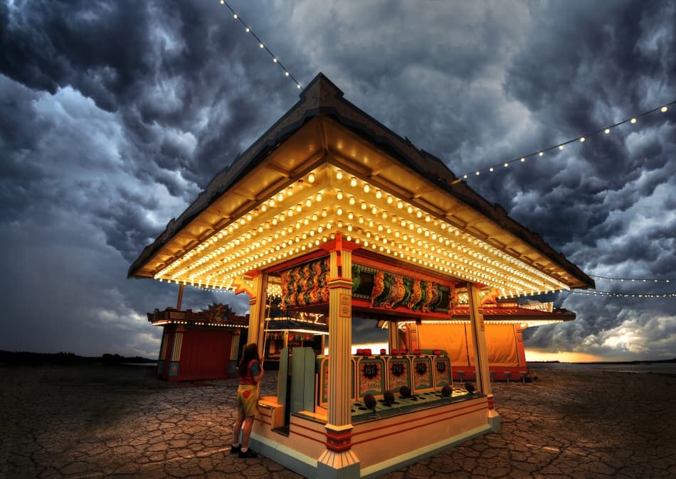 Dramatic Fairground Evening by Fang Tong — canvas wall art