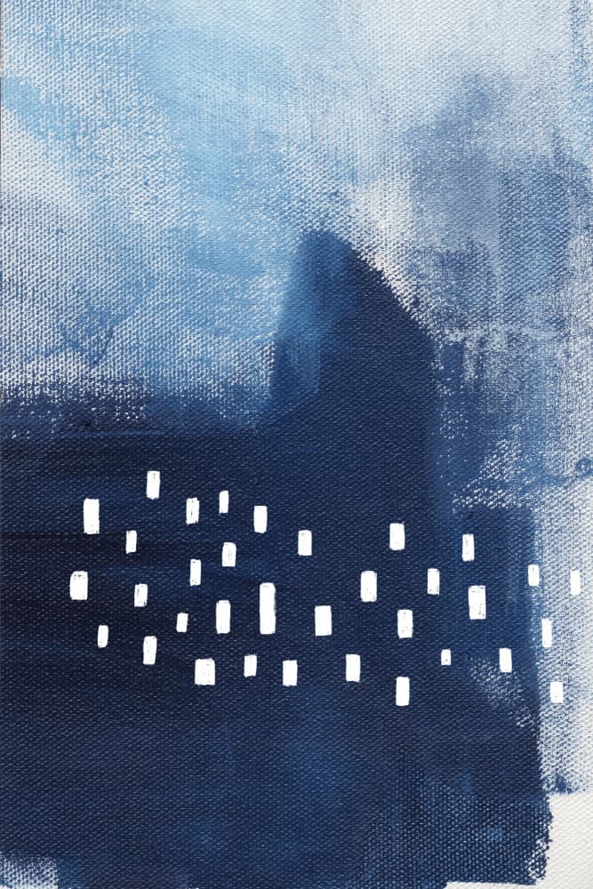 Blue Hues And White Rectangular Elements by uplusmestudio — canvas wall art
