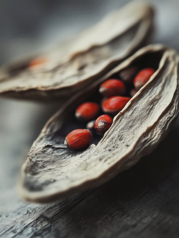 Crimson Seeds Unveiled by Treechild — canvas wall art