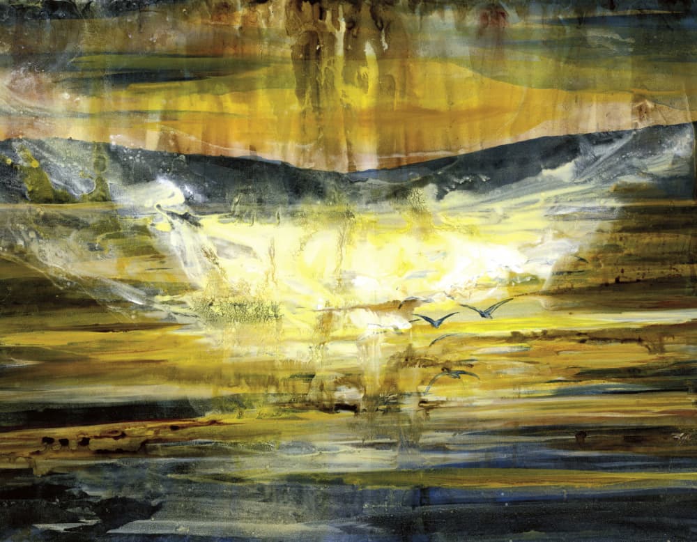 Golden Mountain Sunset by RodMacIver — canvas wall art
