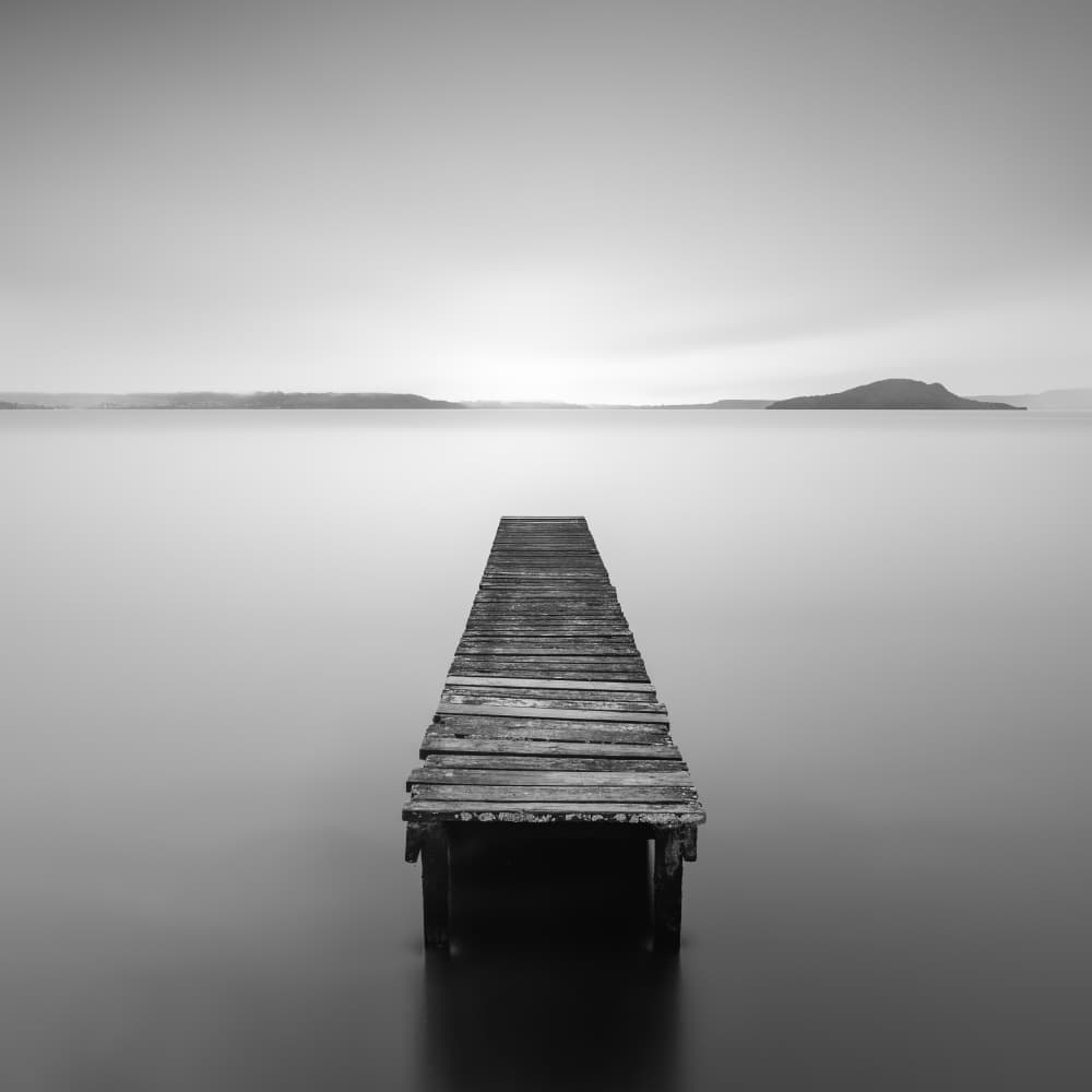 Serene Wooden Pier by Jana Luo — canvas wall art