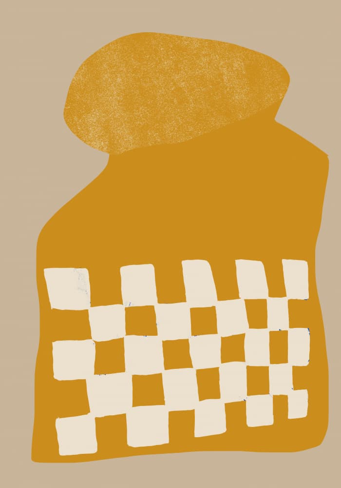 Golden Checkered Form by THE MIUUS STUDIO — canvas wall art