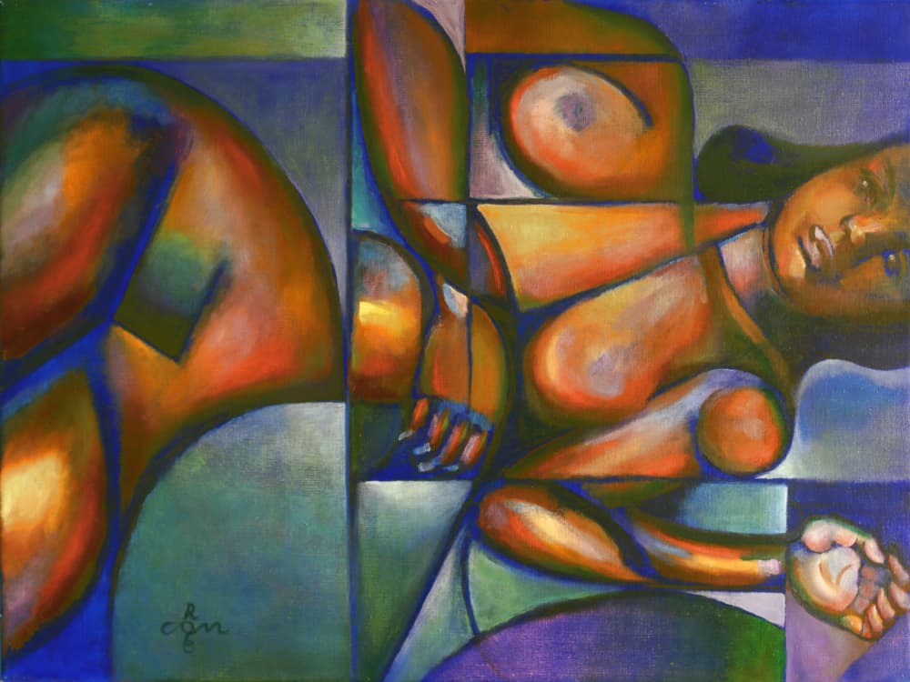 Serene Cubist Woman by Corné Akkers — canvas wall art