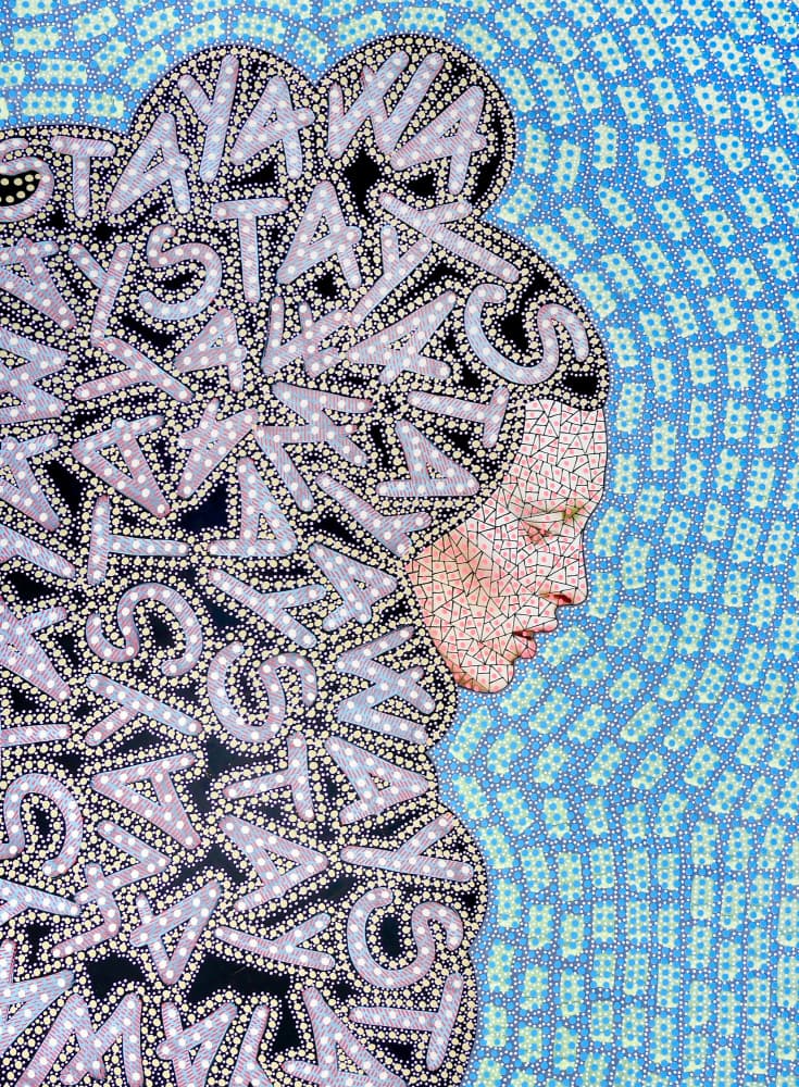 Contemplative Letter Portrait by Naomi Vona — canvas wall art
