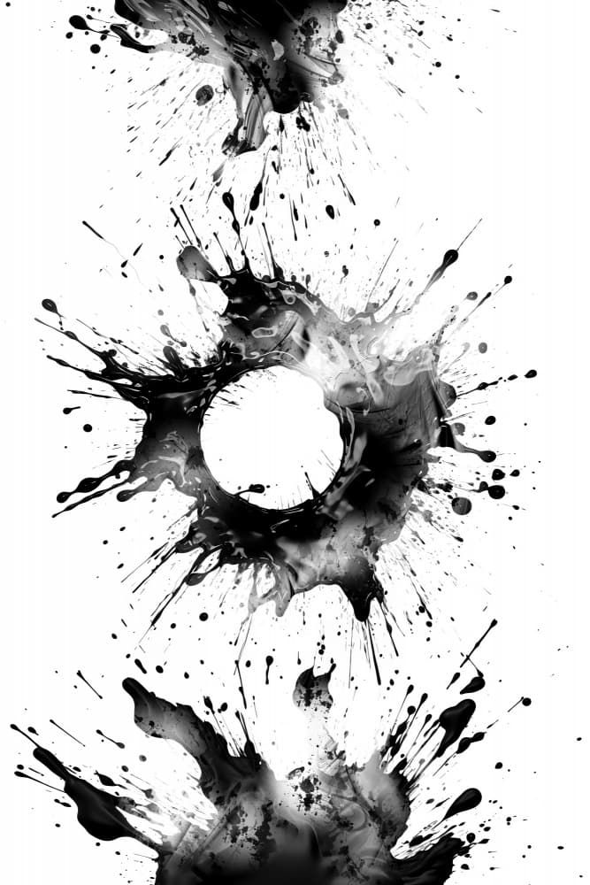 Chaotic Ink Circle by Rafal Kulik — canvas wall art