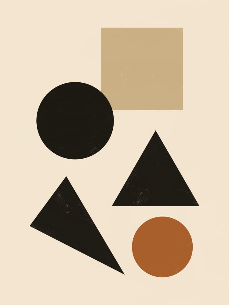 Warm Geometric Shapes by Little Dean — canvas wall art