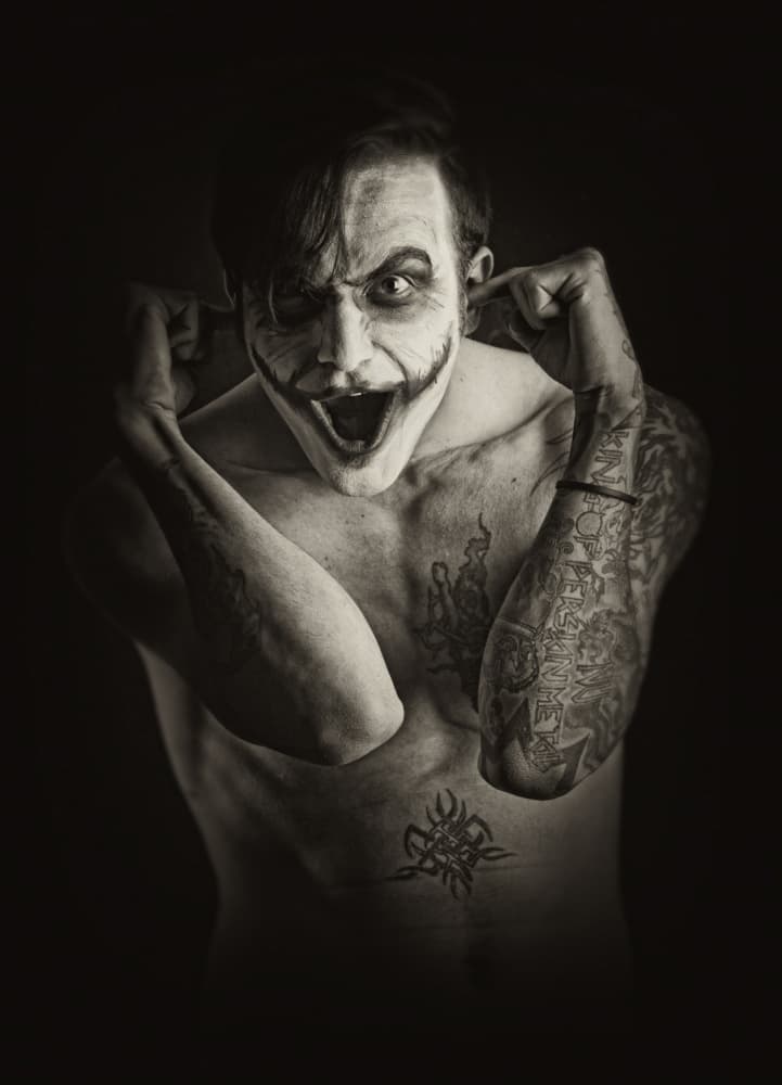Unhinged Clown Portrait by Hamze Dashtrazmi — canvas wall art