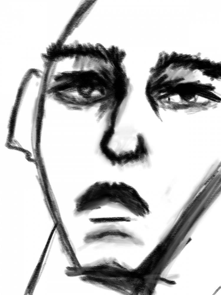 Moody Male Sketch by Sanna Jarlelind — canvas wall art