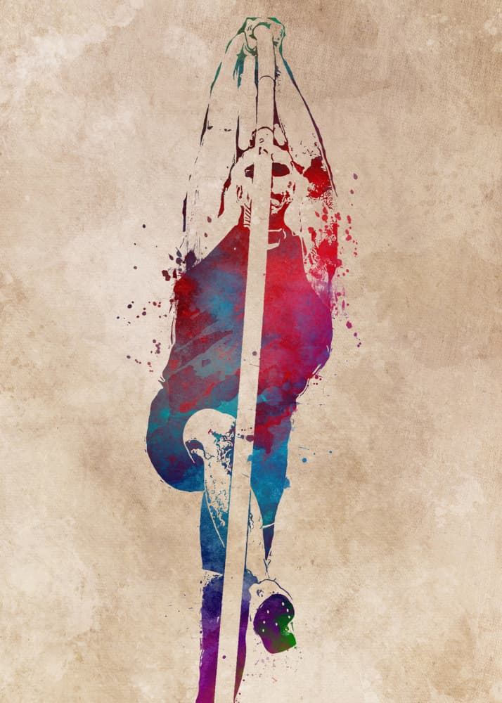 Vibrant Warrior Stance by Justyna Jaszke — canvas wall art