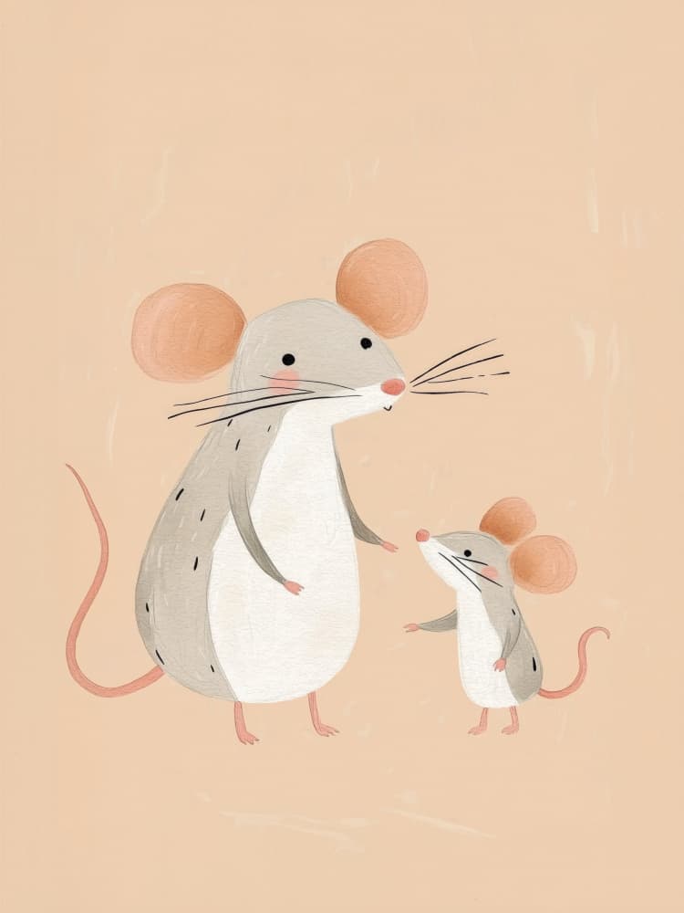 Mouse Family Portrait by Treechild — canvas wall art