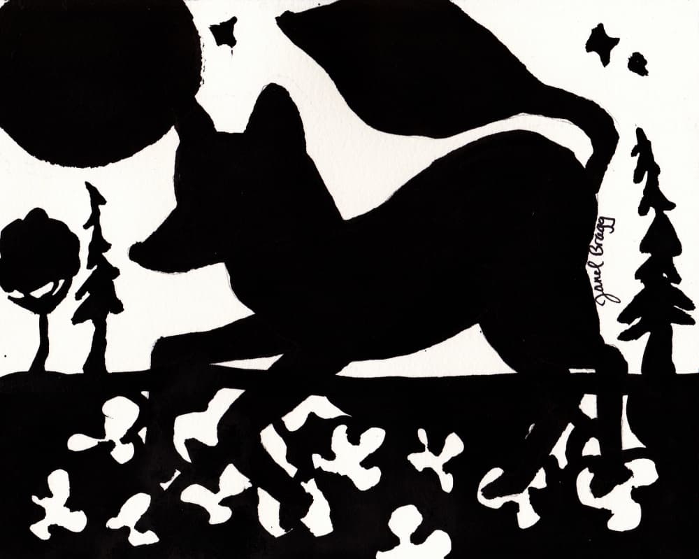 Moonlit Fox Run by Janel Bragg — canvas wall art