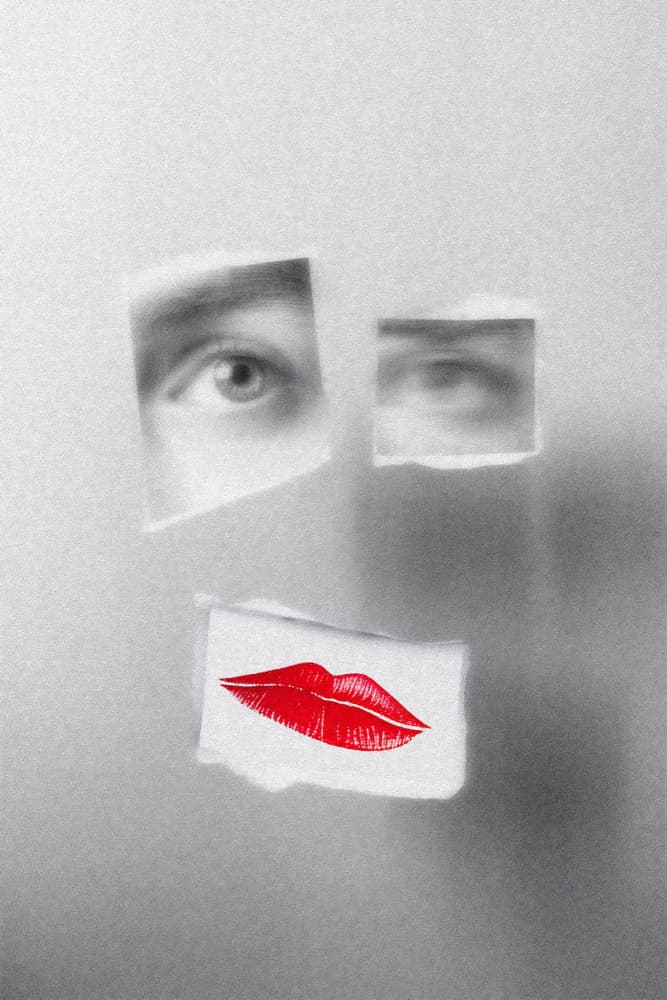 Red Lips Gaze by Parole Kim — canvas wall art