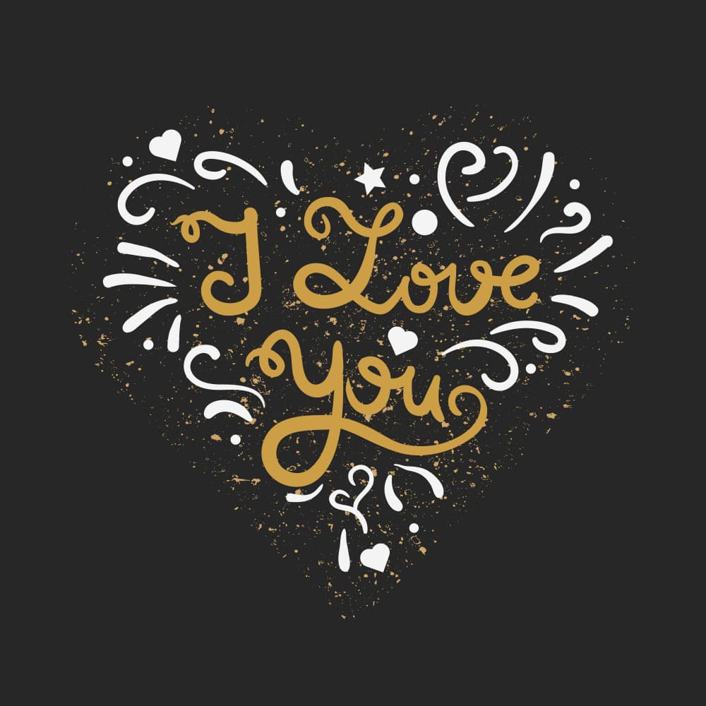 I Love You Script Heart by Marika Barsrsind — canvas wall art