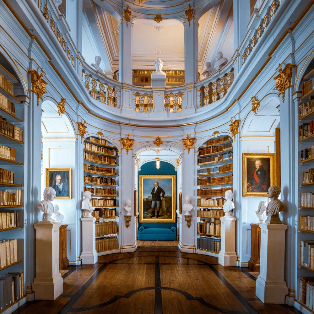 Grand Library Interior by Arne Jansen — canvas wall art