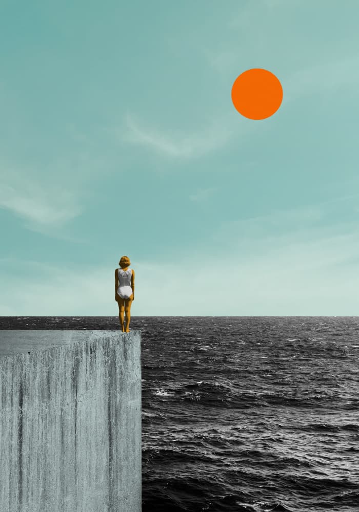 Minimalist Ocean Solitude by Daniel Donocik — canvas wall art