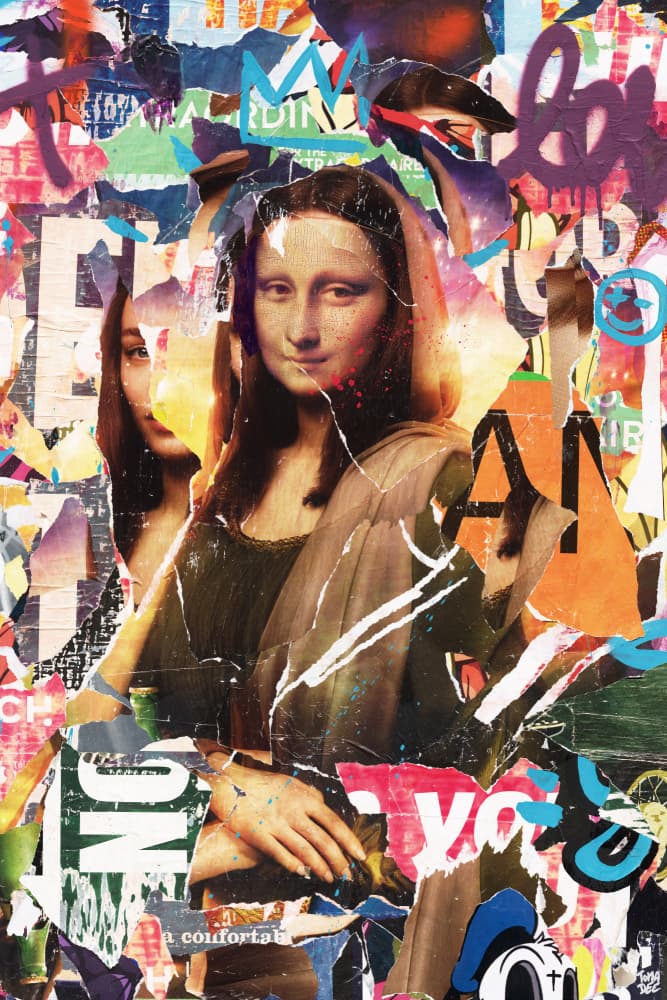 Urban Collage Portrait by thomas chedeville — canvas wall art