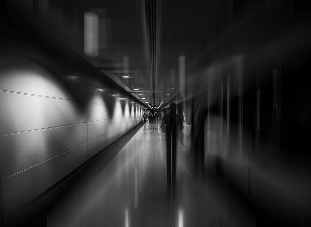 Lone Figure in Hallway by Carmine Chiriacò — canvas wall art