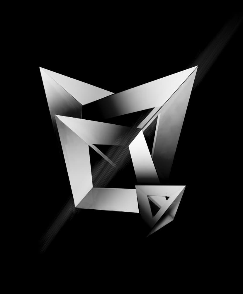 Sleek Metallic Angles by Yanyan Gong — canvas wall art