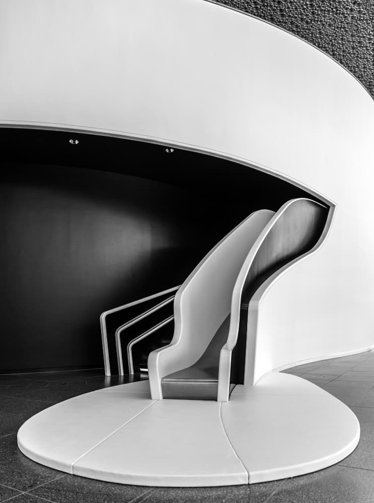 Curved Interior Architecture by Hans Günther — canvas wall art