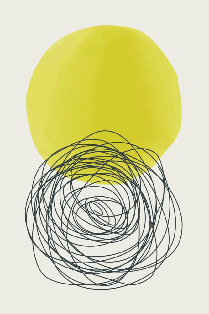Abstract Yellow Circle Lines by jay stanley — canvas wall art