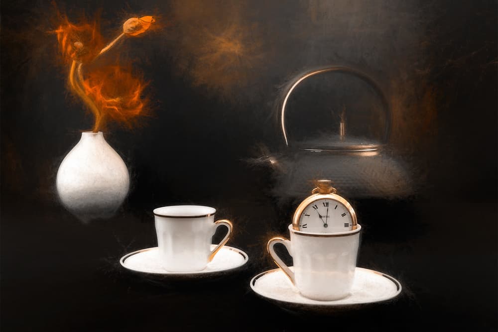 Time in a Teacup by Jackie Matthews — canvas wall art