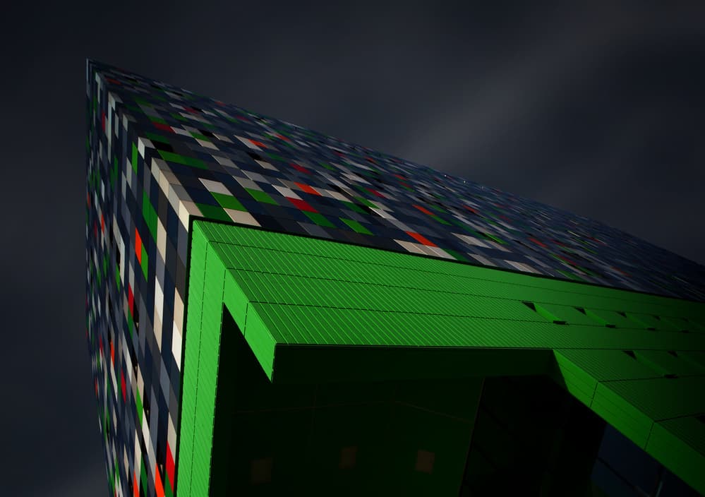 Geometric Green Architecture by Jeroen van de Wiel — canvas wall art