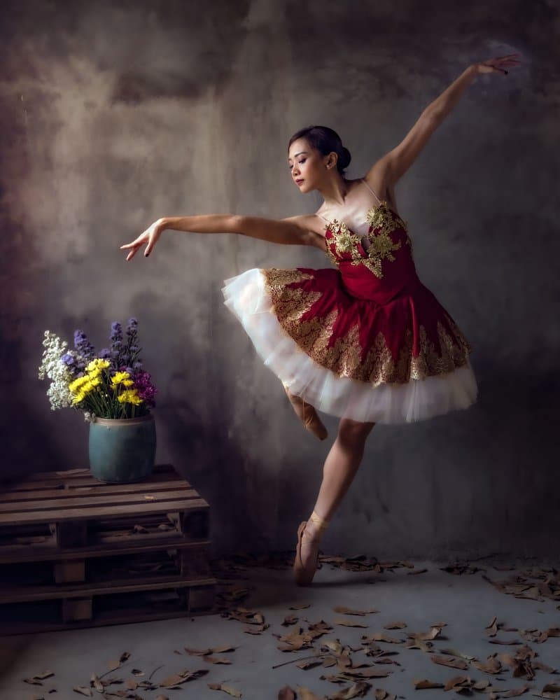 Elegant Ballerina Pose by Fira Mikael — canvas wall art