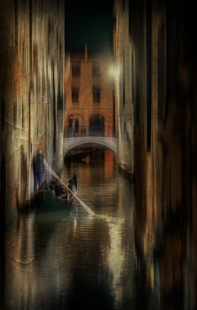Dreamy Venice Night by Michel Romaggi — canvas wall art