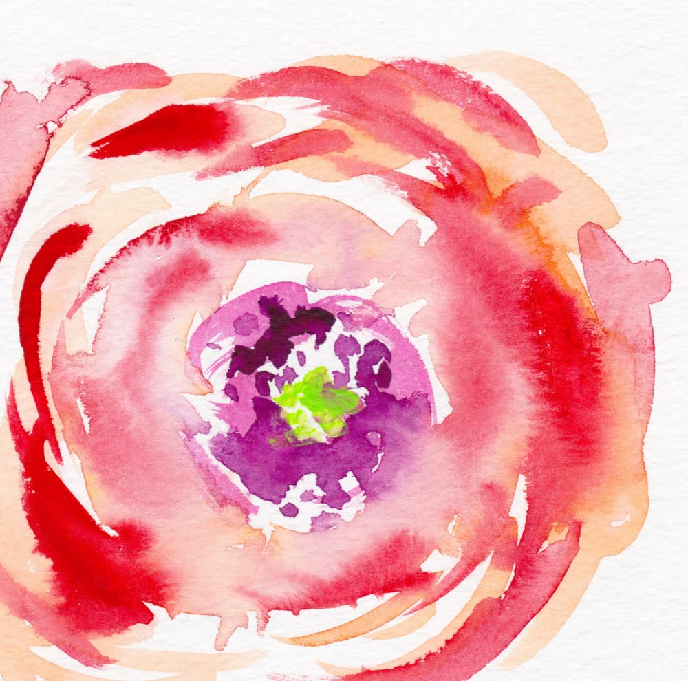 Vibrant Watercolor Bloom by Christine Lindstrom — canvas wall art