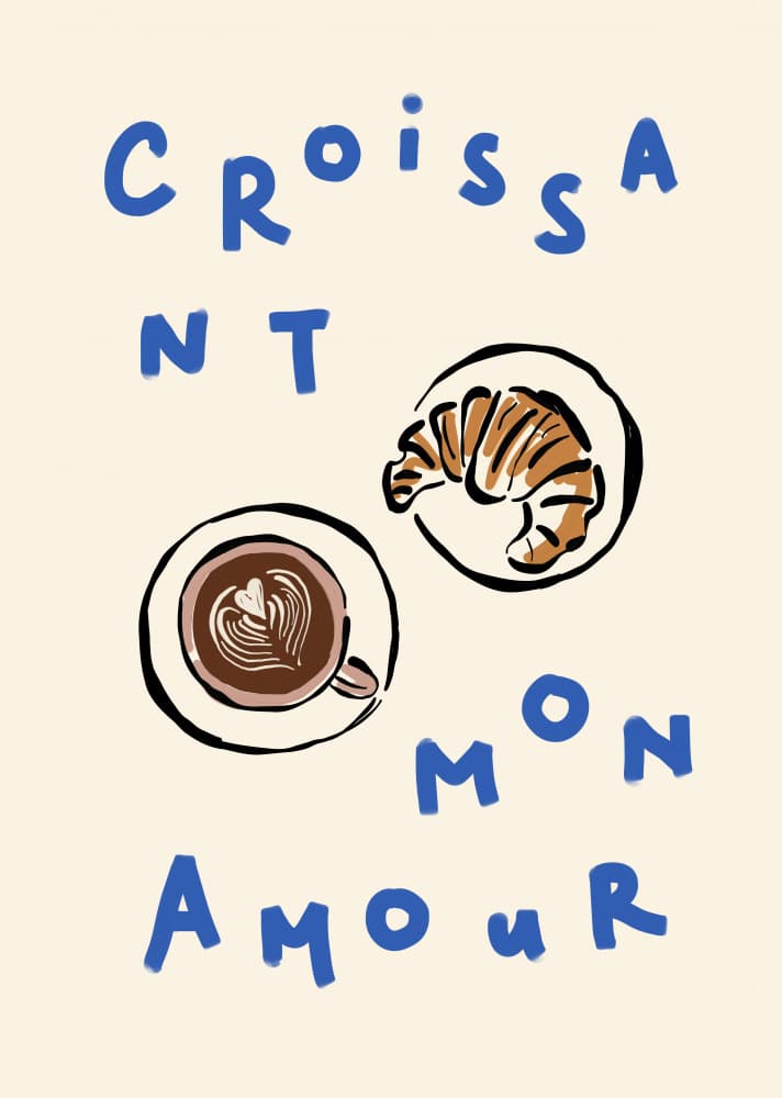 Croissant Mon Amour by Rio Soléy — canvas wall art