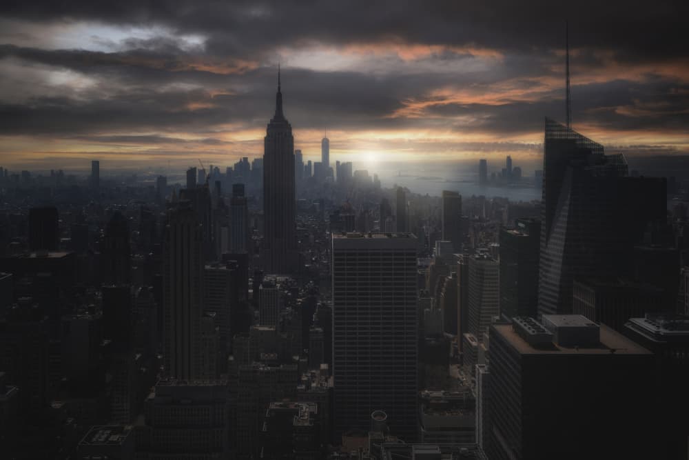 Manhattan Morning Skyline by Marco Bruna — canvas wall art